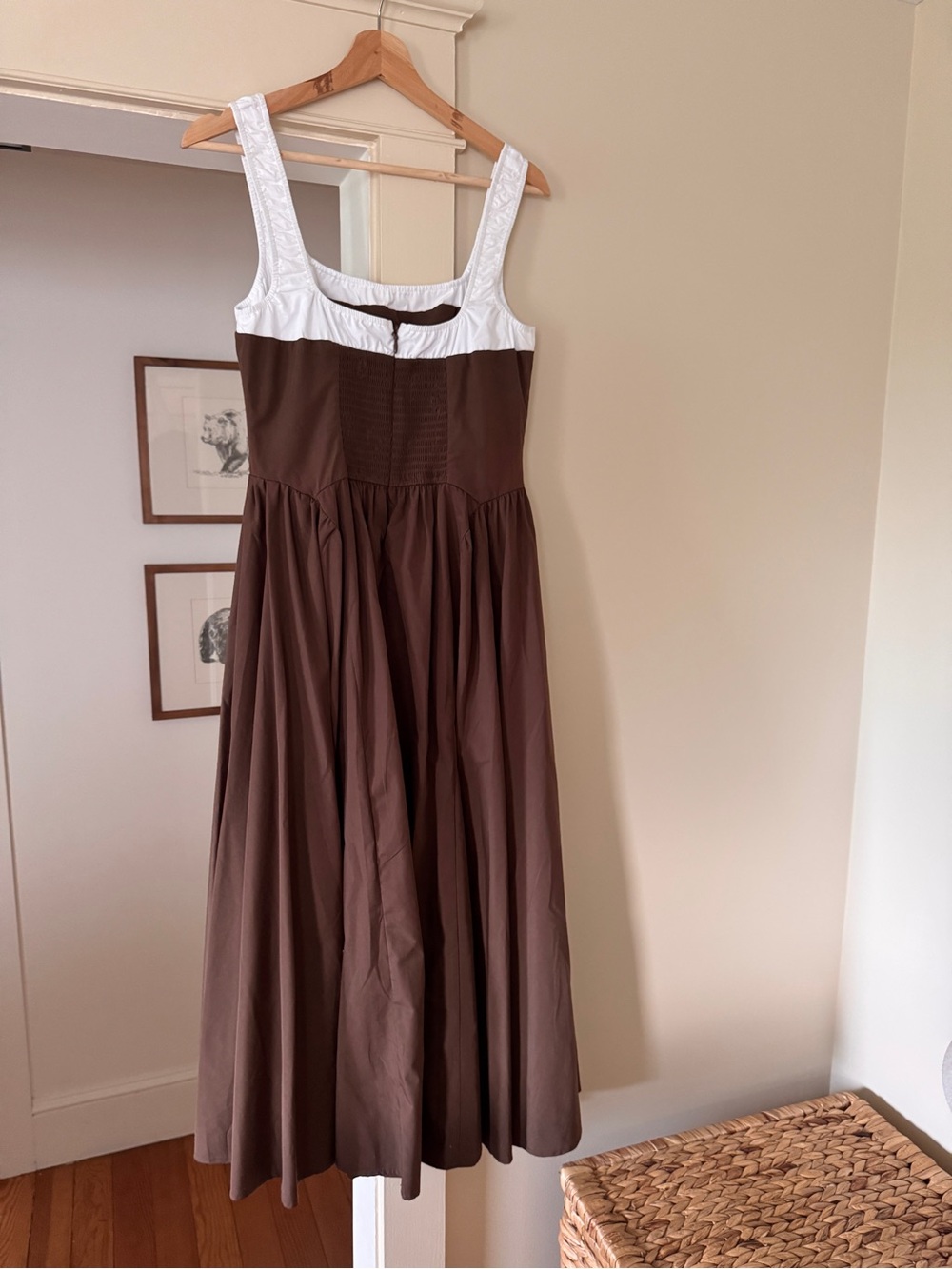 Moon River Brown Midi Dress with White Straps - Picture 7 of 7